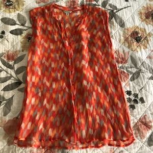 Lucky Brand Sleeveless Button-down Blouse- XS